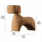 Sculptural Animal-Shaped Chair Series in Plush Textures for Lounge Corners Dimensions