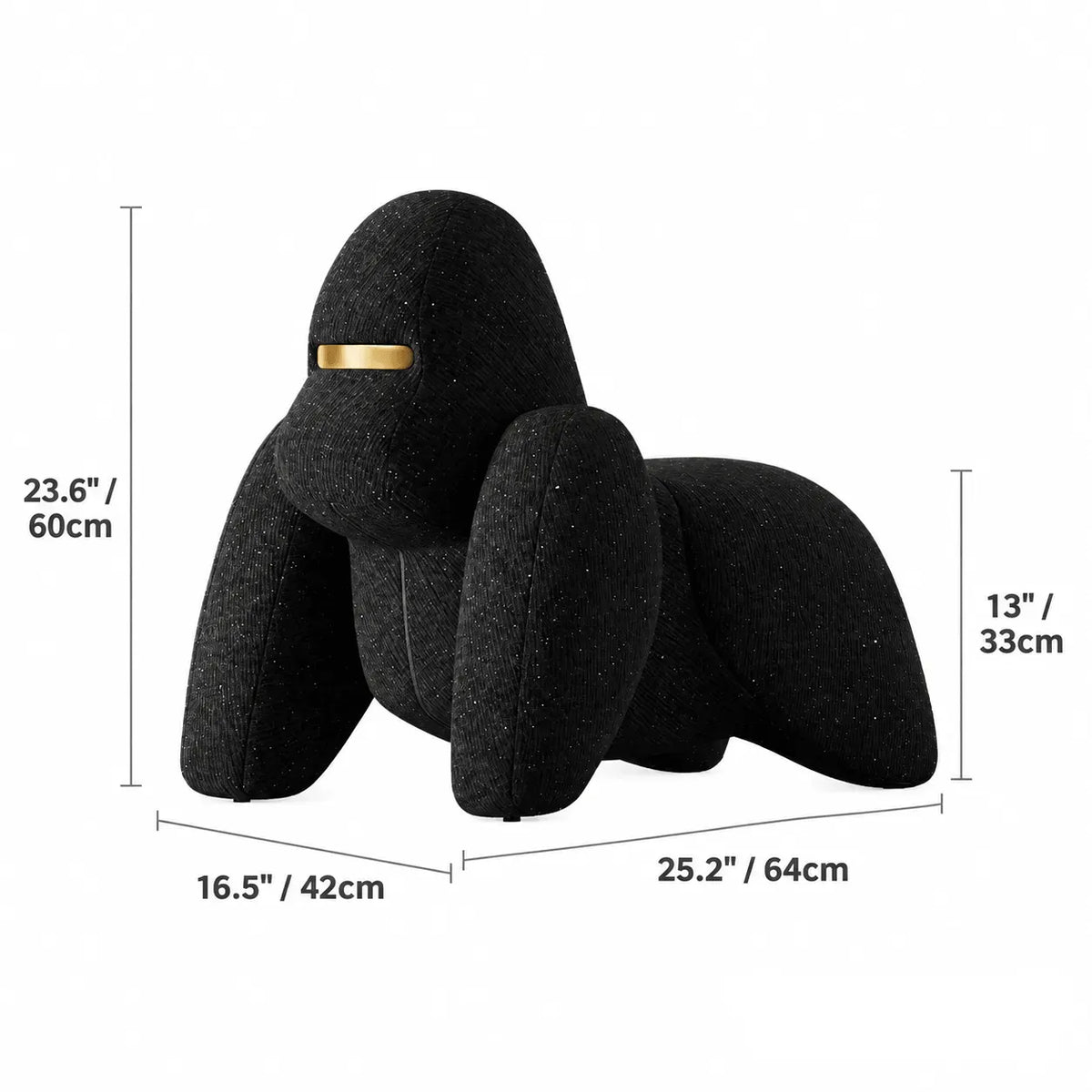 Sculptural Animal-Shaped Chair Series in Plush Textures for Lounge Corners Dimensions