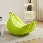 Sculptural Banana Accent Chair in Breathable Mesh for Balcony Living