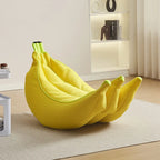 Sculptural Banana Accent Chair in Breathable Mesh for Balcony Living