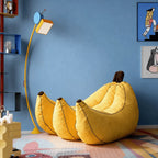 Sculptural Banana Accent Chair Series in Plush Yellow for Playful Reading Nooks