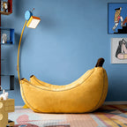 Sculptural Banana Accent Chair Series in Plush Yellow for Playful Reading Nooks