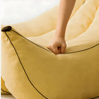 Sculptural Banana Accent Chair Series in Plush Yellow for Playful Reading Nooks