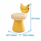 Sculptural Banana Vanity Stool with Swivel Base and Dopamine Decor Dimensions