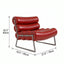 Sculptural Barrel Lounge Chair in Eco Leather with Matte Black Steel Frame Dimensions