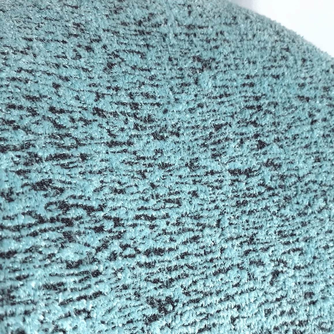 Sculptural Blue Green Accent Chair with Curved Knit Shell and Steel Base