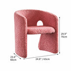Sculptural Bouclé Accent Chair Series with Arched Back in Lavender, Coral Pink and Cool Black