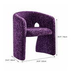 Sculptural Bouclé Accent Chair Series with Arched Back in Lavender, Coral Pink and Cool Black