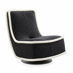Sculptural Boucle Accent Chair with Curved Arms and Contrast Trim