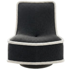 Sculptural Boucle Accent Chair with Curved Arms and Contrast Trim