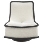 Sculptural Boucle Accent Chair with Curved Arms and Contrast Trim
