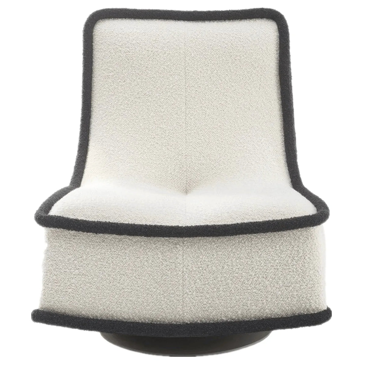 Sculptural Boucle Accent Chair with Curved Arms and Contrast Trim