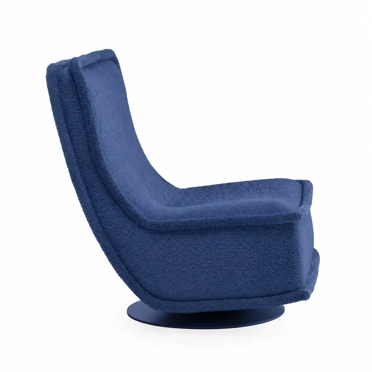Sculptural Boucle Accent Chair with Curved Arms and Contrast Trim