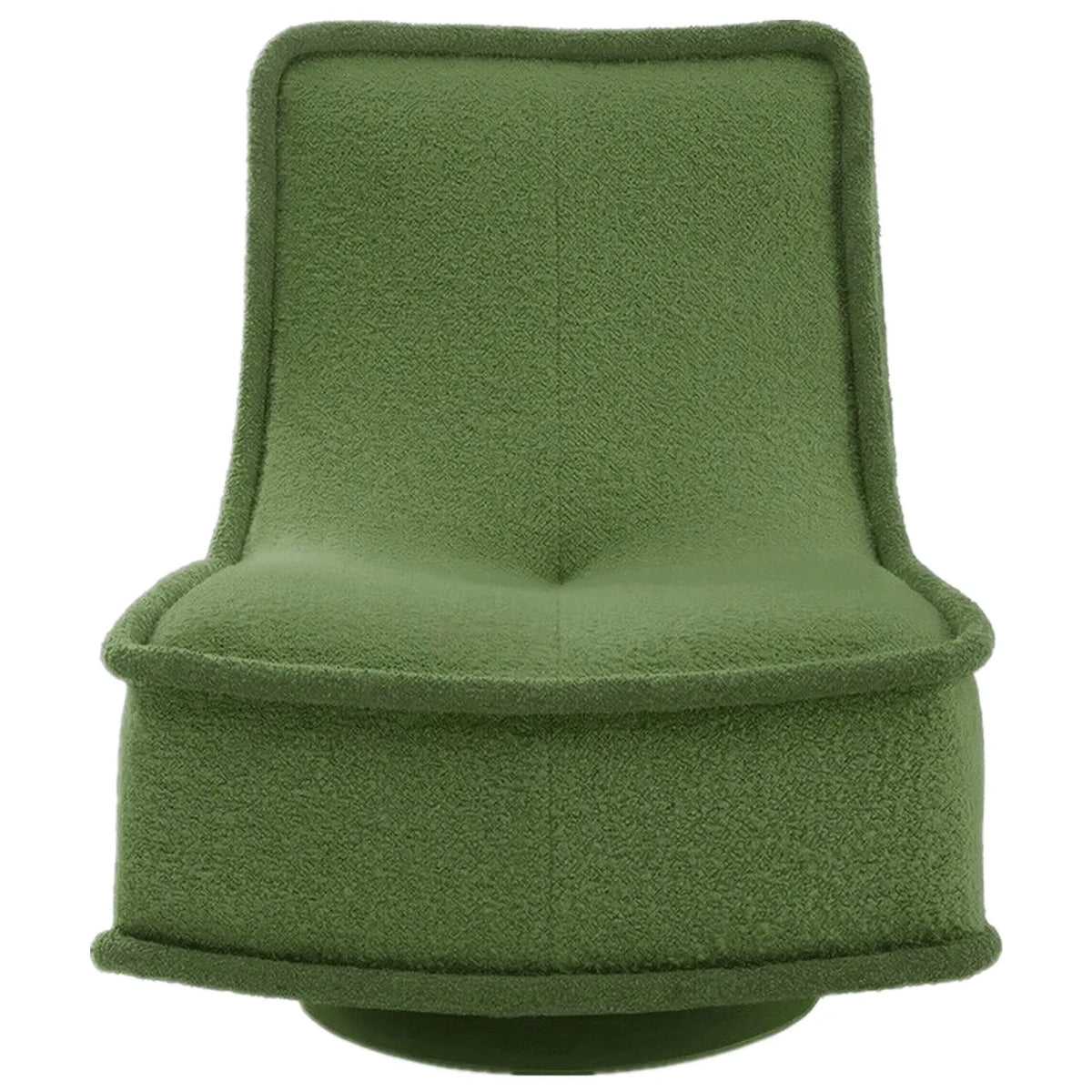 Sculptural Boucle Accent Chair with Curved Arms and Contrast Trim