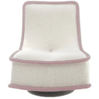 Sculptural Boucle Accent Chair with Curved Arms and Contrast Trim