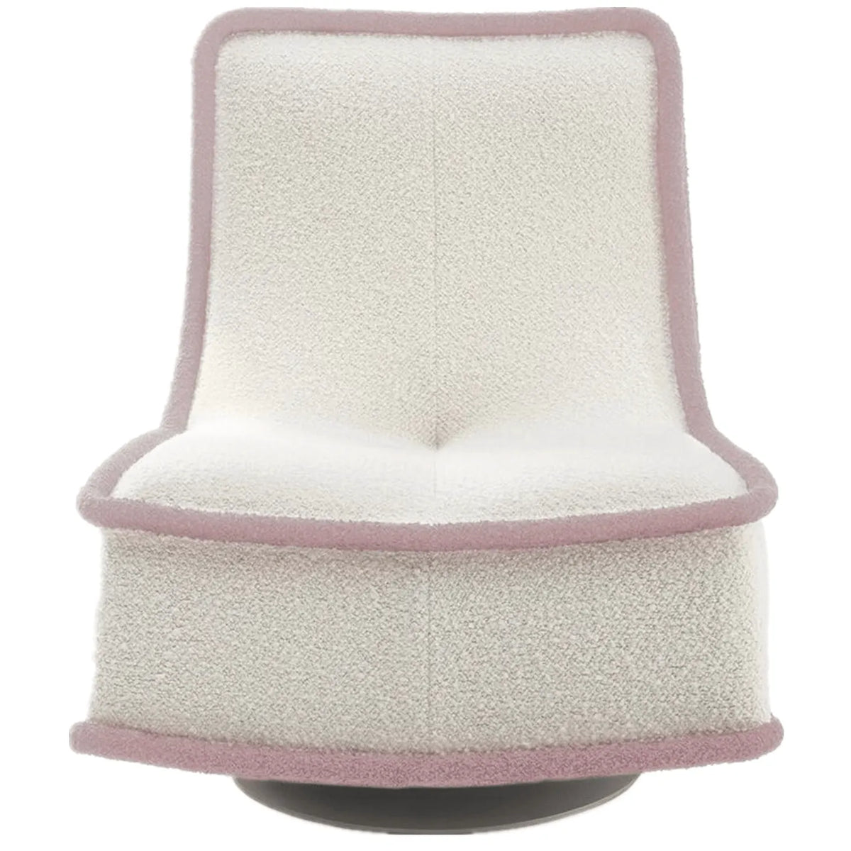 Sculptural Boucle Accent Chair with Curved Arms and Contrast Trim