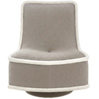 Sculptural Boucle Accent Chair with Curved Arms and Contrast Trim