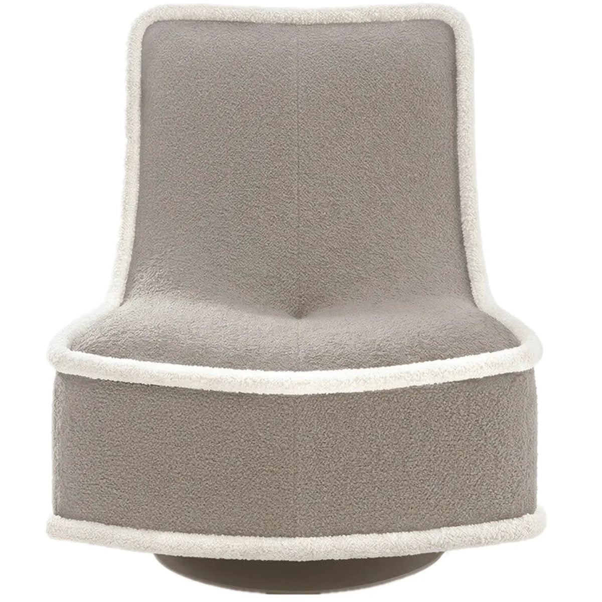 Sculptural Boucle Accent Chair with Curved Arms and Contrast Trim