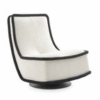 Sculptural Boucle Accent Chair with Curved Arms and Contrast Trim