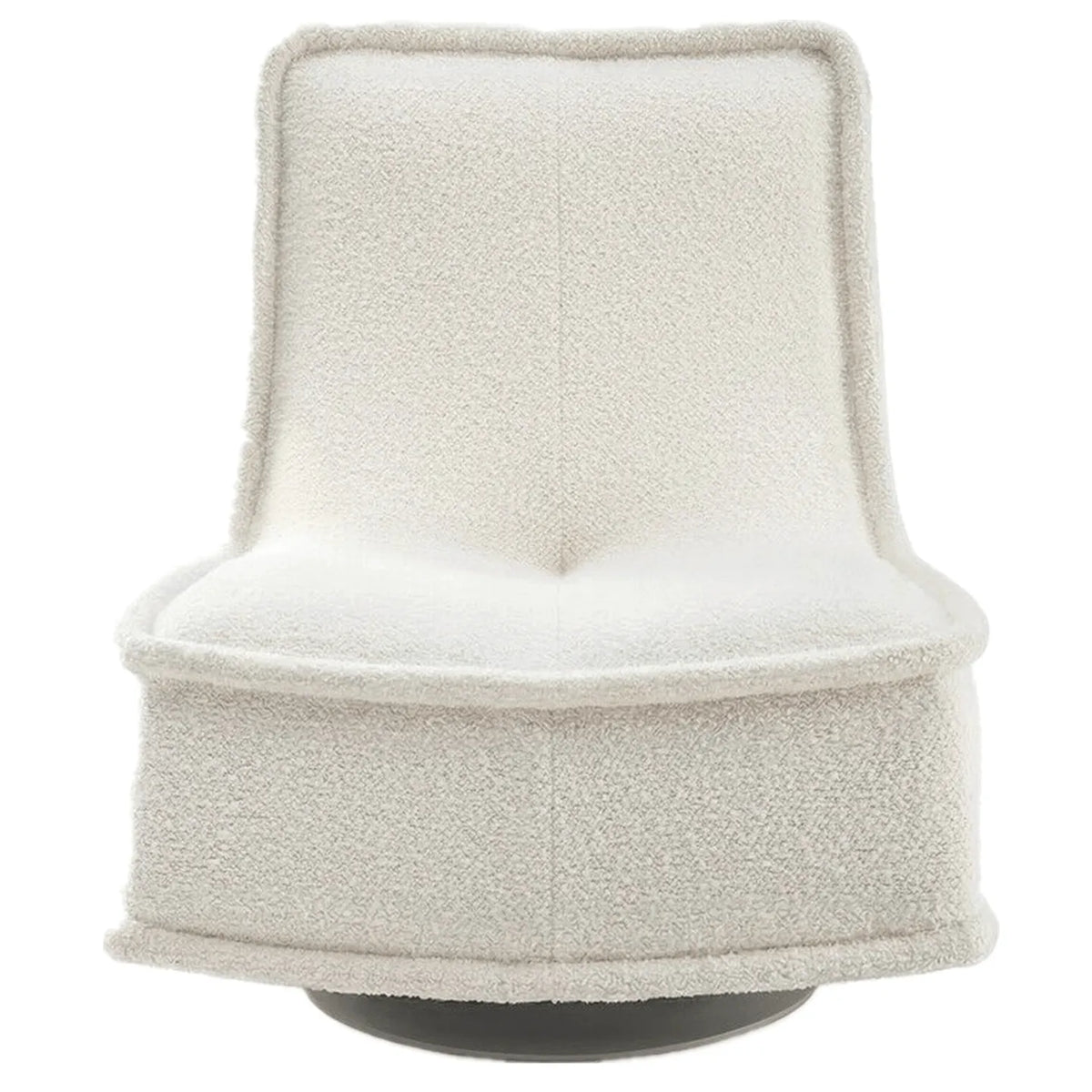 Sculptural Boucle Accent Chair with Curved Arms and Contrast Trim
