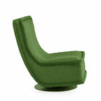 Sculptural Boucle Accent Chair with Curved Arms and Contrast Trim