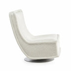 Sculptural Boucle Accent Chair with Curved Arms and Contrast Trim