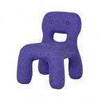 Sculptural Boucle Kids Chair With Rounded Cutout Back and Playful Colors