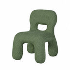 Sculptural Boucle Kids Chair With Rounded Cutout Back and Playful Colors