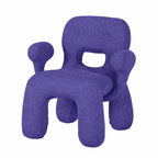 Sculptural Boucle Kids Chair With Rounded Cutout Back and Playful Colors