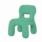 Sculptural Boucle Kids Chair With Rounded Cutout Back and Playful Colors