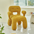 Sculptural Boucle Kids Chair With Rounded Cutout Back and Playful Colors Main Product Image