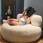 Sculptural Boucle Sofa Lounge Chair with Wide Seat and Rounded Silhouette