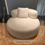 Sculptural Boucle Sofa Lounge Chair with Wide Seat and Rounded Silhouette Dimensions