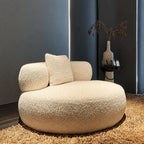 Sculptural Boucle Sofa Lounge Chair with Wide Seat and Rounded Silhouette Main Product Image