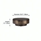 Sculptural Brushed Stainless Steel Coffee Table Set with Aged Bronze Finish Dimensions