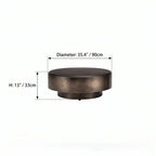 Sculptural Brushed Stainless Steel Coffee Table Set with Aged Bronze Finish Dimensions