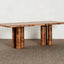 Sculptural Burlwood Dining Table with Rounded Corners and Column Base Main Product Image