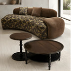 Sculptural Camo Sofa in Earth-Tone Velvet With Curved Lounge Silhouette