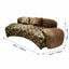 Sculptural Camo Sofa in Earth-Tone Velvet With Curved Lounge Silhouette Dimensions