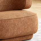 Sculptural Caramel Chenille Accent Chair with Armless Curved Silhouette