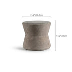 Sculptural Cement Drum Side Table Series in Wabi-Sabi Mineral Tones Dimensions