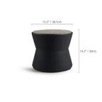 Sculptural Cement Drum Side Table Series in Wabi-Sabi Mineral Tones Dimensions