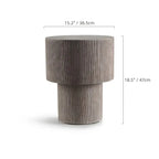 Sculptural Cement Drum Side Table Series in Wabi-Sabi Mineral Tones Dimensions