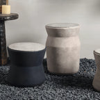 Sculptural Cement Drum Side Table Series in Wabi-Sabi Mineral Tones Main Product Image