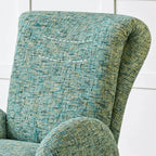 Sculptural Chenille Swivel Armchair With High Back and Steel Base