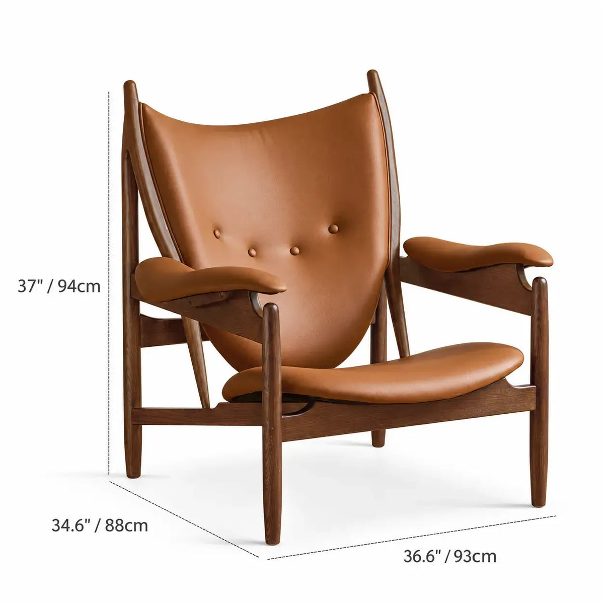 Sculptural Chieftains Chair with Saddle Arms, Floating Seat Appeal
