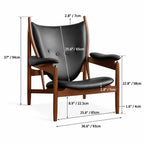 Sculptural Chieftains Chair with Saddle Arms, Floating Seat Appeal Dimensions