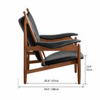 Sculptural Chieftains Chair with Saddle Arms, Floating Seat Appeal Dimensions