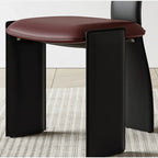 Sculptural Color-Block Dining Chair Series with Padded Leather Comfort