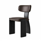 Sculptural Color-Block Dining Chair Series with Padded Leather Comfort